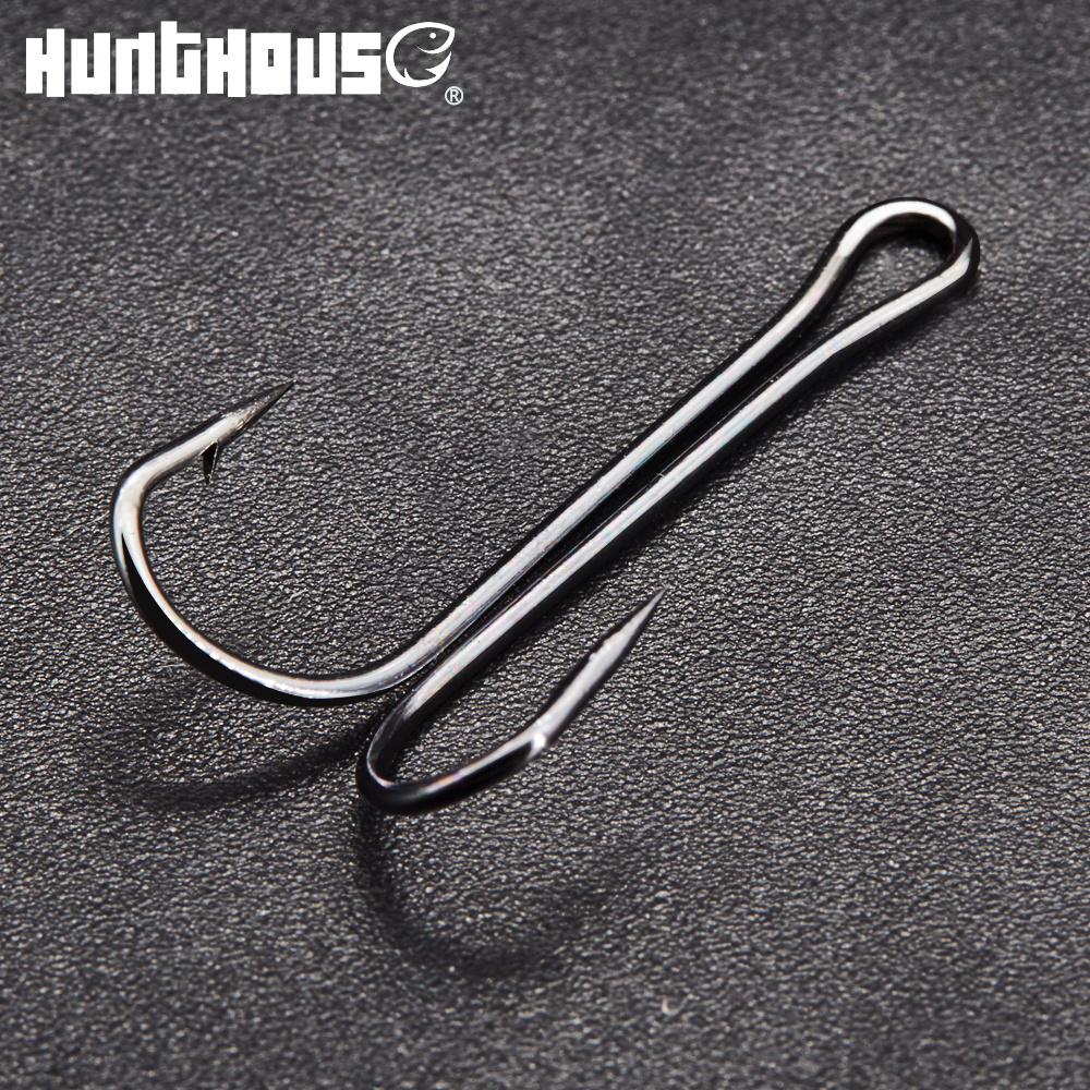 Hunthouse high quality custom wholesale 11.58g long shank  double fishing hook