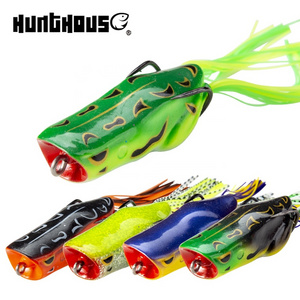 PVC Fishing Lure Pesca 65mm 15g Silicone Artificial Bait 3D Eyes Topwater Wobbler Flake Frog Rubber Snakehead