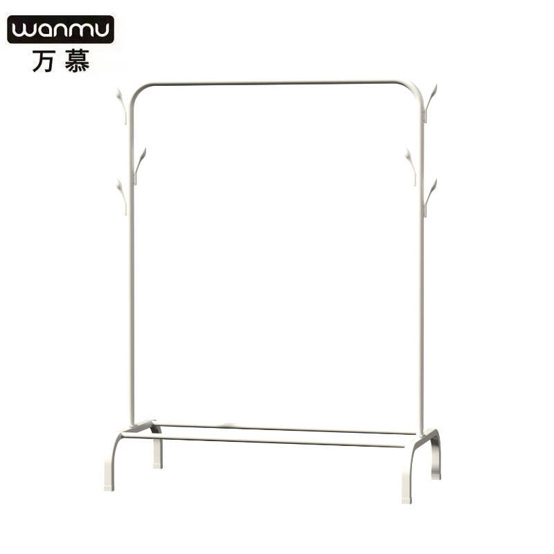 Wholesale modern portable free standing metal coat rack with shoe stand