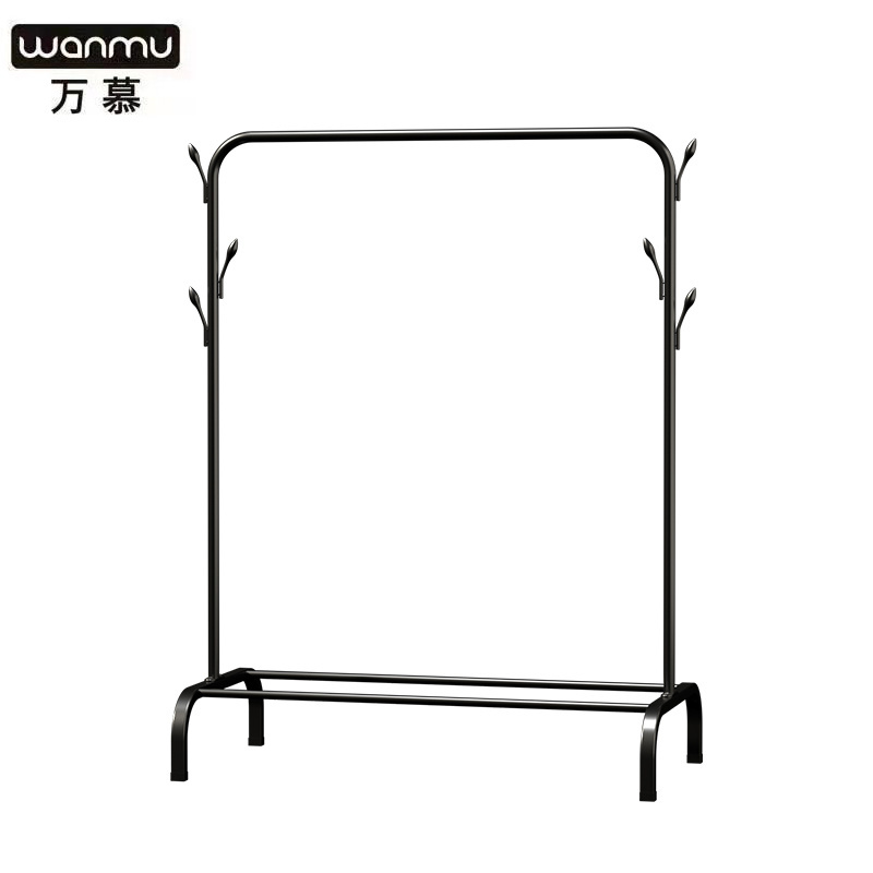 Wholesale modern portable free standing metal coat rack with shoe stand