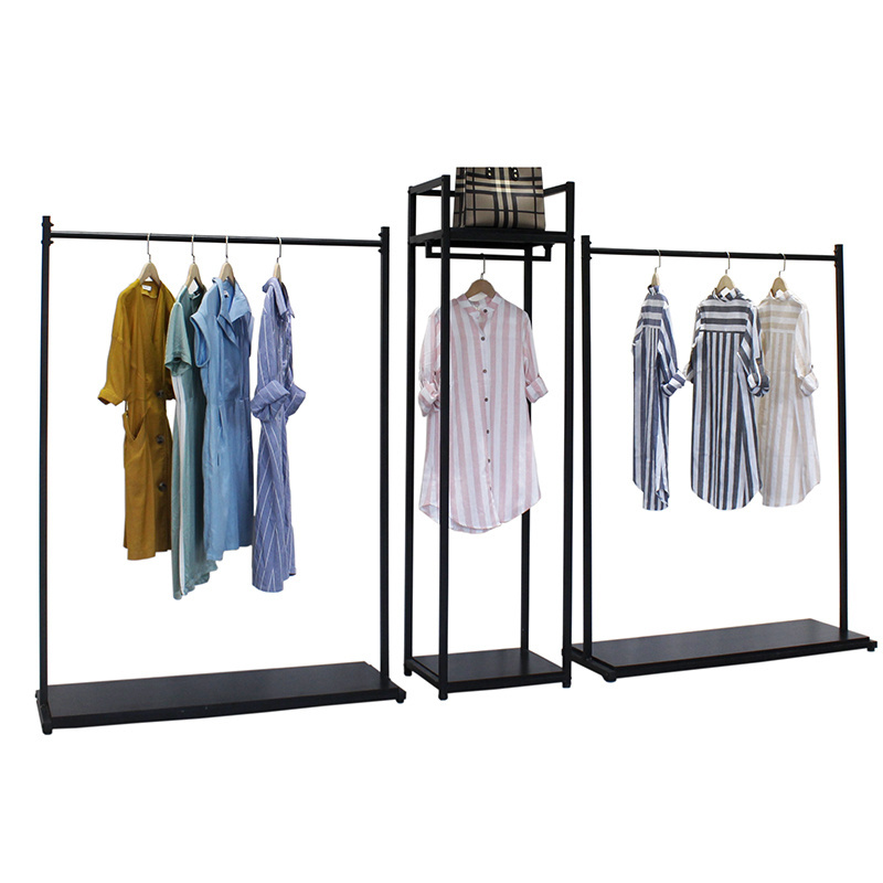 huohua metal clothes shop using black display fitting for clothes