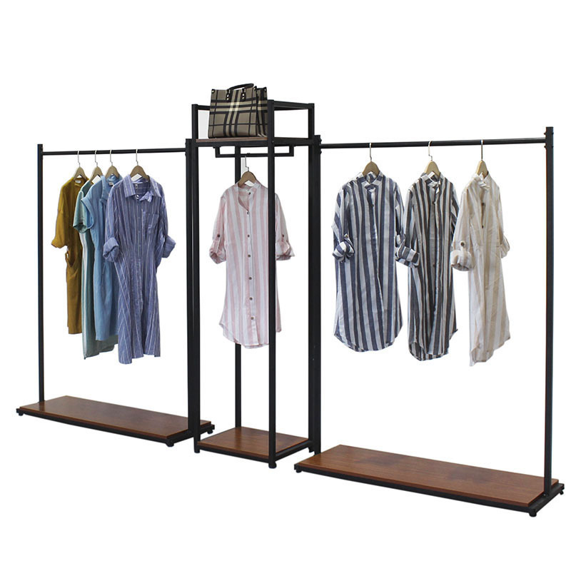 huohua metal clothes shop using black display fitting for clothes