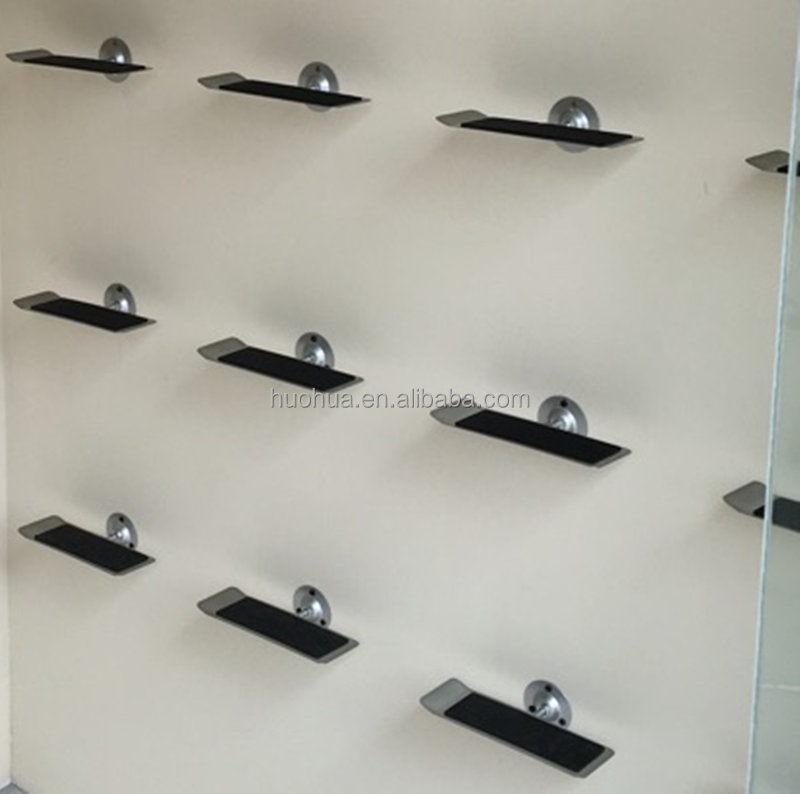 huohua 2018 hot selling new style install on the wall retail shoe rack display