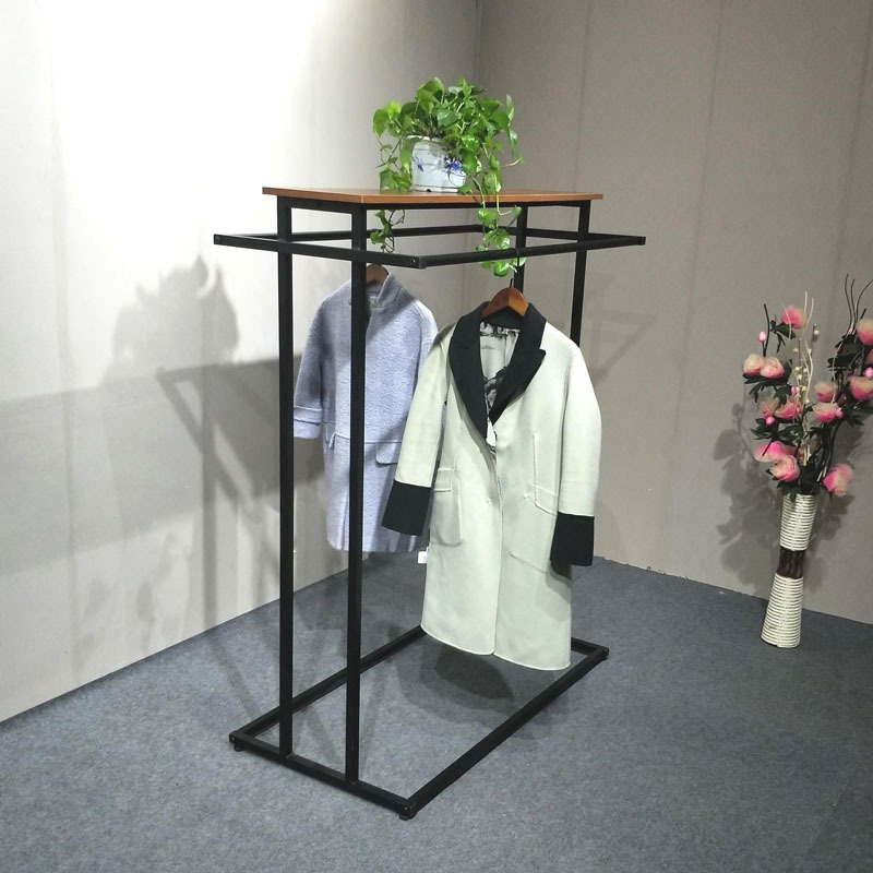 custom good quality metal double bar hanging garment shop clothes display racks