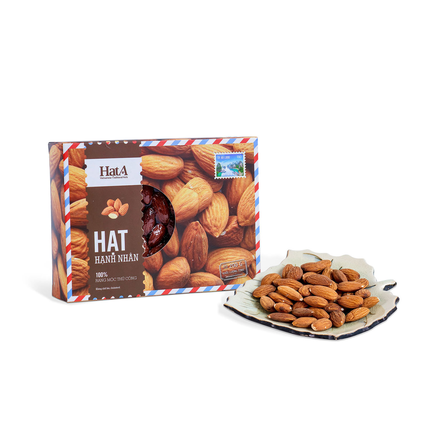 High Quality Wholesale factory lowest price roasted almonds Made In Vietnam 200g Per Box Hat A Brand