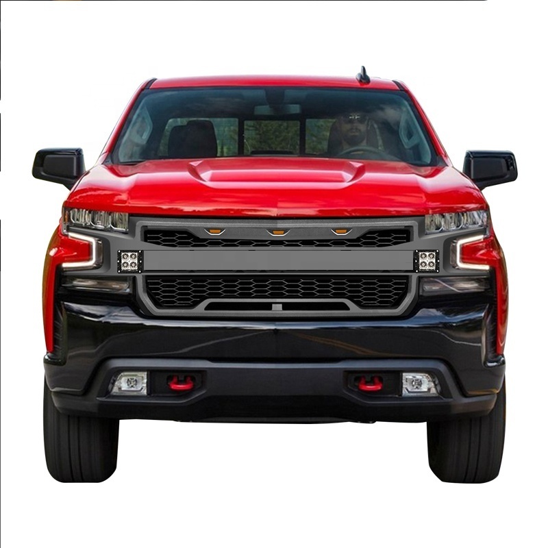 4x4 other exterior accessories abs black 2018  parts grill with offroad lights fit for chevrolet silverado 2016 2017 2018