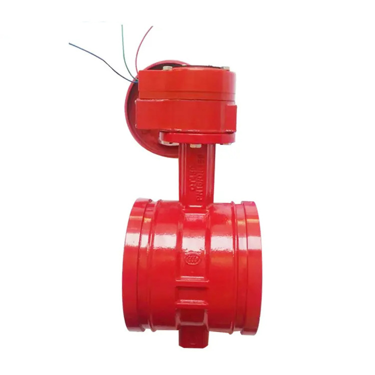 Simple Structure and Convenient Operation DN200 D381X Fire Fighting Grooved Butterfly Valve with Tamper Switch