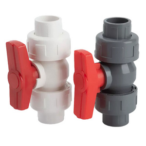 20 25 32 40 50 63 75 PVC Water Pipe Fittings Double Union Ball Valve Garden Irrigation Water Pipe Connector