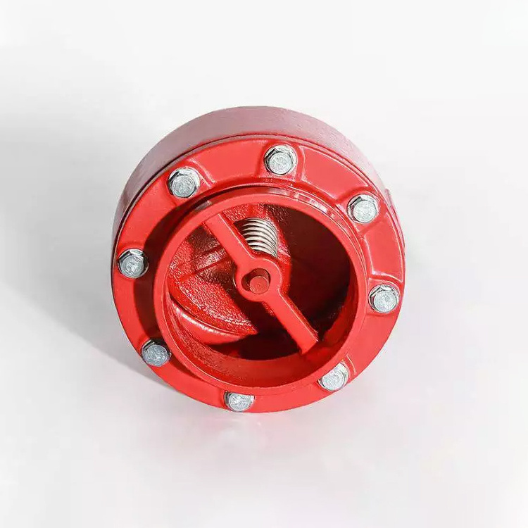 Pn10 Pn16 QT450 Red Color One Way Spring Loaded Grooved Swing Silent Check Valve For Fire Pipe Fittings