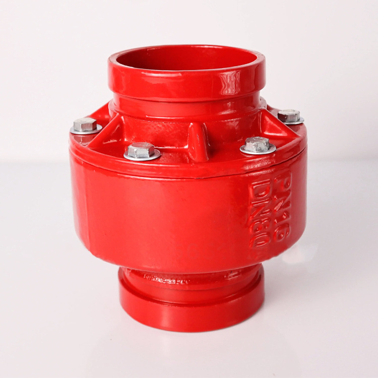 Pn10 Pn16 QT450 Red Color One Way Spring Loaded Grooved Swing Silent Check Valve For Fire Pipe Fittings