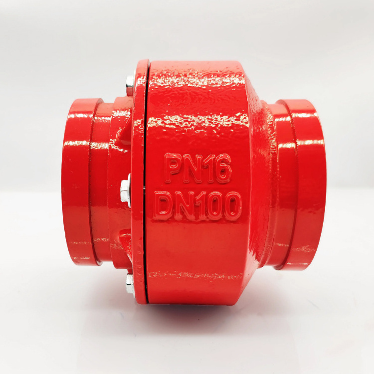 Pn10 Pn16 QT450 Red Color One Way Spring Loaded Grooved Swing Silent Check Valve For Fire Pipe Fittings