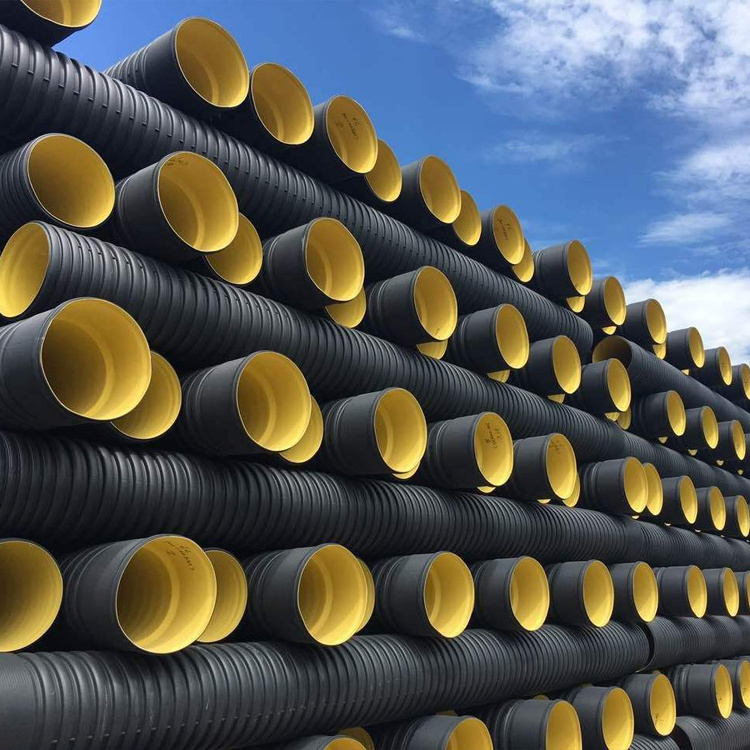 PN4 50mm 200mm 400mm PE Drainage Culvert Tubes 12 inch Double Wall Corrugated HDPE Pipe