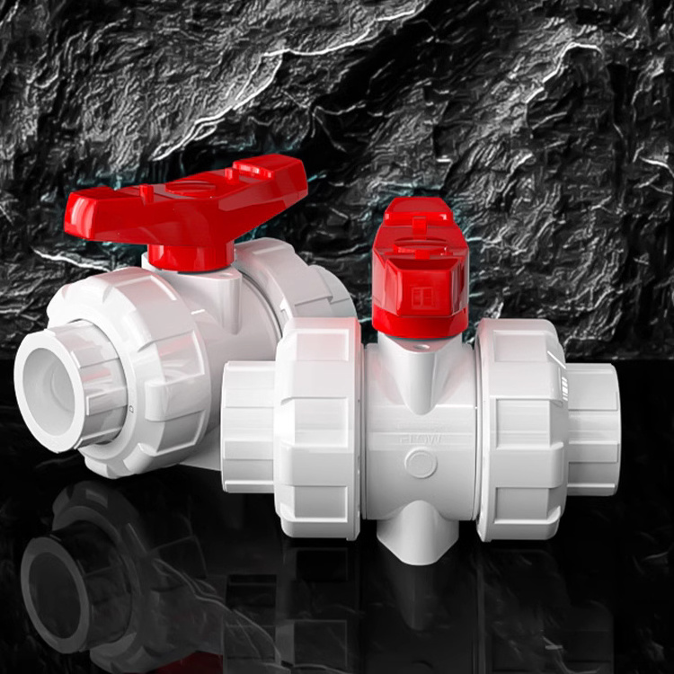 20 25 32 40 50 63 75 PVC Water Pipe Fittings Double Union Ball Valve Garden Irrigation Water Pipe Connector