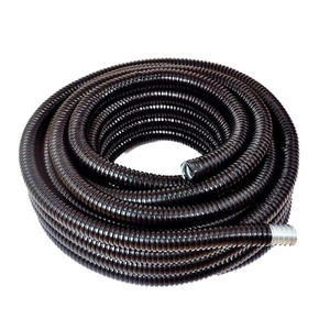 Flexible Flame Retardant Black Plastic Coated Metal Hose Threading Corrugated Pipe Cable Protective Sleeve