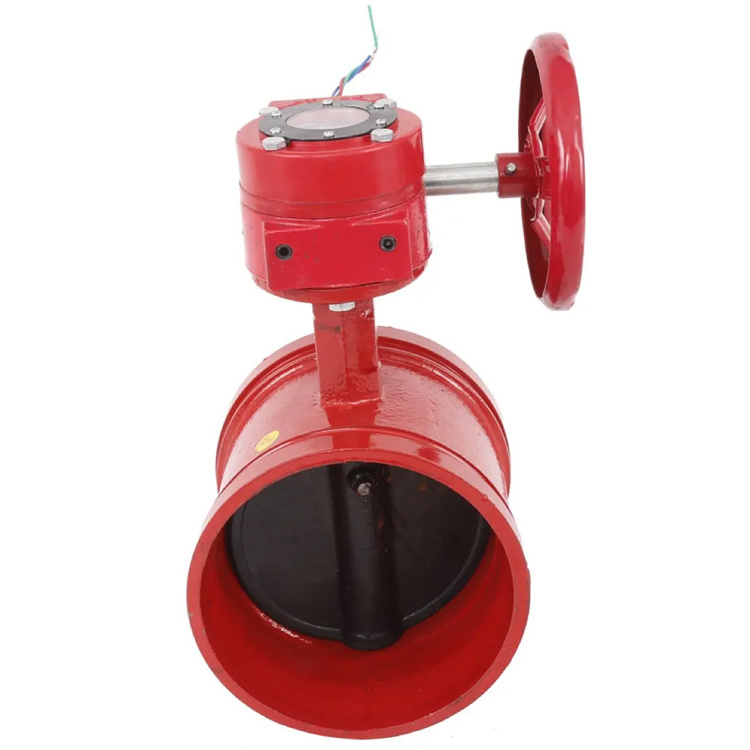 Simple Structure and Convenient Operation DN200 D381X Fire Fighting Grooved Butterfly Valve with Tamper Switch