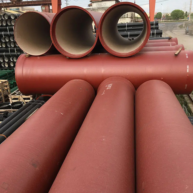 Black/Red Round Cement Coating Thickness EN545 DN250 Flanged Ductile Cast Iron Pipe 10 inch