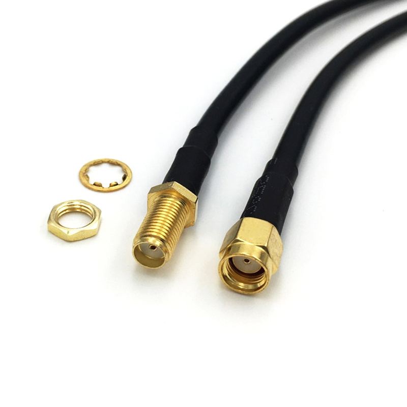 Custom Extension Cable RG58 RF Coaxial Cable Assembly SMA Male to SMA Male PP Bag PTFE Copper Kx-tp16 Antena Gsm Cable Rg316 1