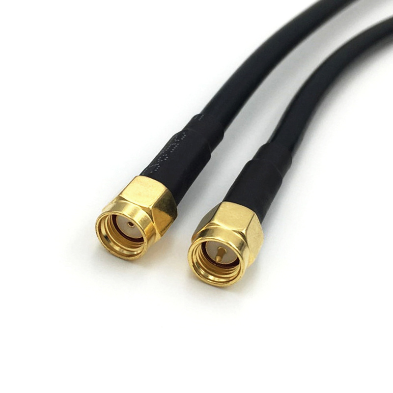 Custom Extension Cable RG58 RF Coaxial Cable Assembly SMA Male to SMA Male PP Bag PTFE Copper Kx-tp16 Antena Gsm Cable Rg316 1