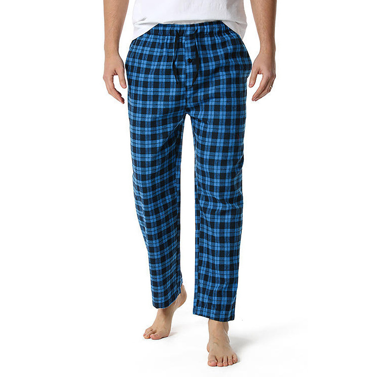 Wholesale Men's Pajama Pants Custom Logo Drawstring Casual Lounge Trousers Sleep Bottoms With Pockets