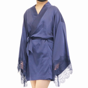 Factory Manufacturer Wholesale Lace Silky Satin Kimono Robe For Girl Party Bride And Bridesmaid Robes For Bridal Party