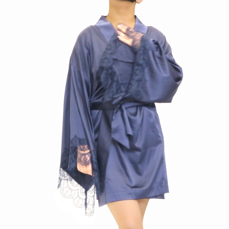 Factory Manufacturer Wholesale Lace Silky Satin Kimono Robe For Girl Party Bride And Bridesmaid Robes For Bridal Party