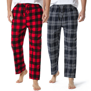 Wholesale Men's Pajama Pants Custom Logo Drawstring Casual Lounge Trousers Sleep Bottoms With Pockets