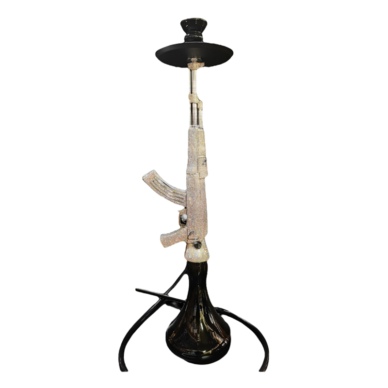 High Quality Luxury Nargile Shisha Gun Mob Shisha Hookah with Diamond Inlaid Surface New Style Hukka