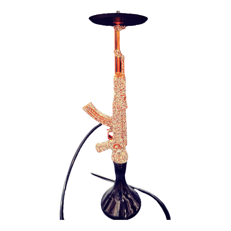 High Quality Luxury Nargile Shisha Gun Mob Shisha Hookah with Diamond Inlaid Surface New Style Hukka