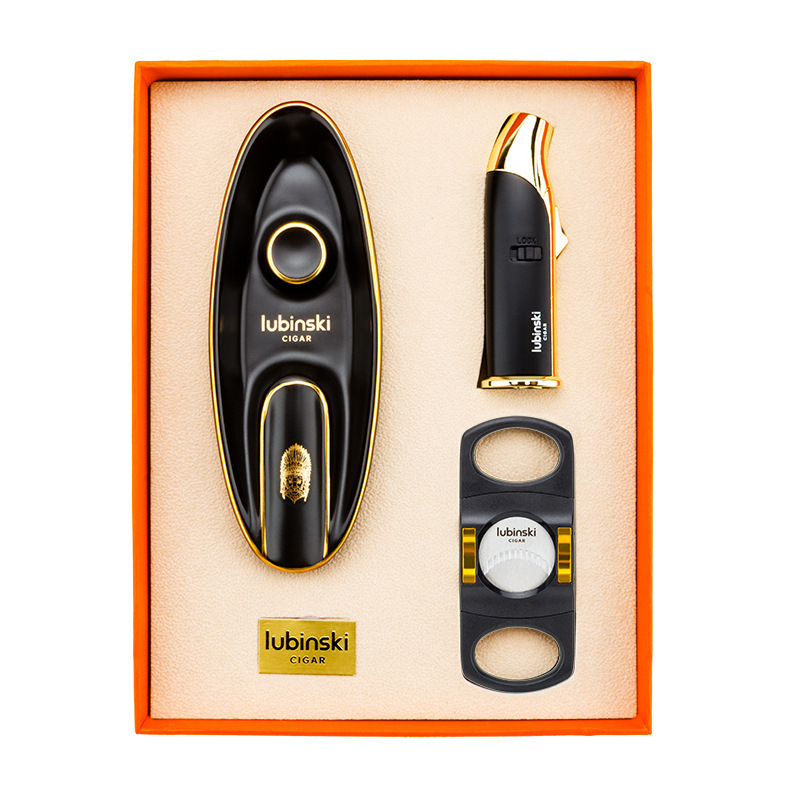 Cigar Accessories Luxurious Gifts Set For Men Custom Cigar Accessories Set Cigar Cutter Lighter