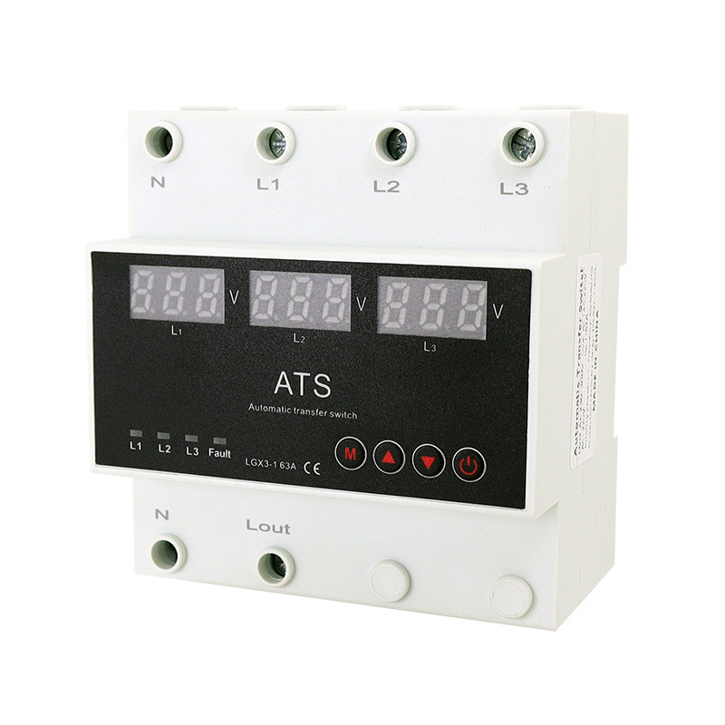 input 110v to output 220v 3 phases voltage protector with digital display