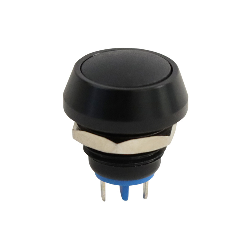 12mm solder pin waterproof micro momentary start button round switch sealed push button switches black