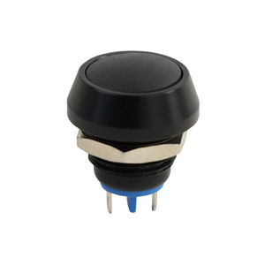 12mm solder pin waterproof micro momentary start button round switch sealed push button switches black