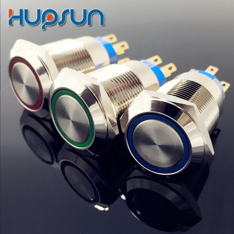 12mm 16mm 19mm 22mm 25mm 5v 12v 220 volt 220v self-locking waterproof LED lighted illuminated momentary push button switch