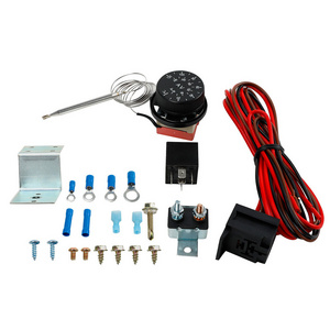 hungso Car Truck Adjustable Electric 12V Radiator Fan Thermostat Control Relay Wire Kit