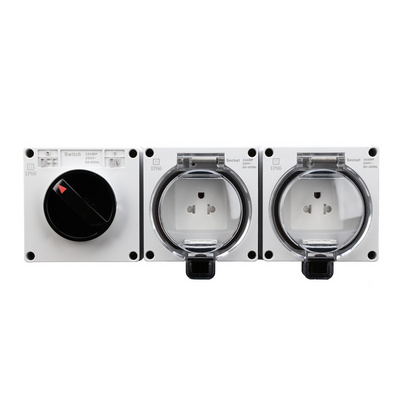 2 Gang 16 Amp US Standard  IP66 Weatherproof Switch Socket Waterproof outdoor Outlets switch And Socket