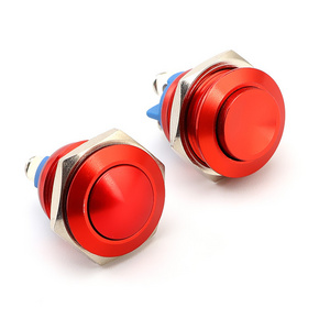 RED BLACK YELLOW GREEN BLUE engine start momentary waterproof metal push button switch 16mm start knob