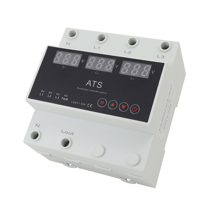 input 110v to output 220v 3 phases voltage protector with digital display