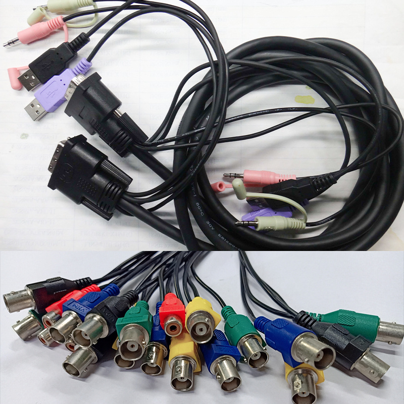 Customize DB9 VGA DVI DP Cable PC Computer Monitor Extension Converter Wire USB 3.5mm Audio Video Cable