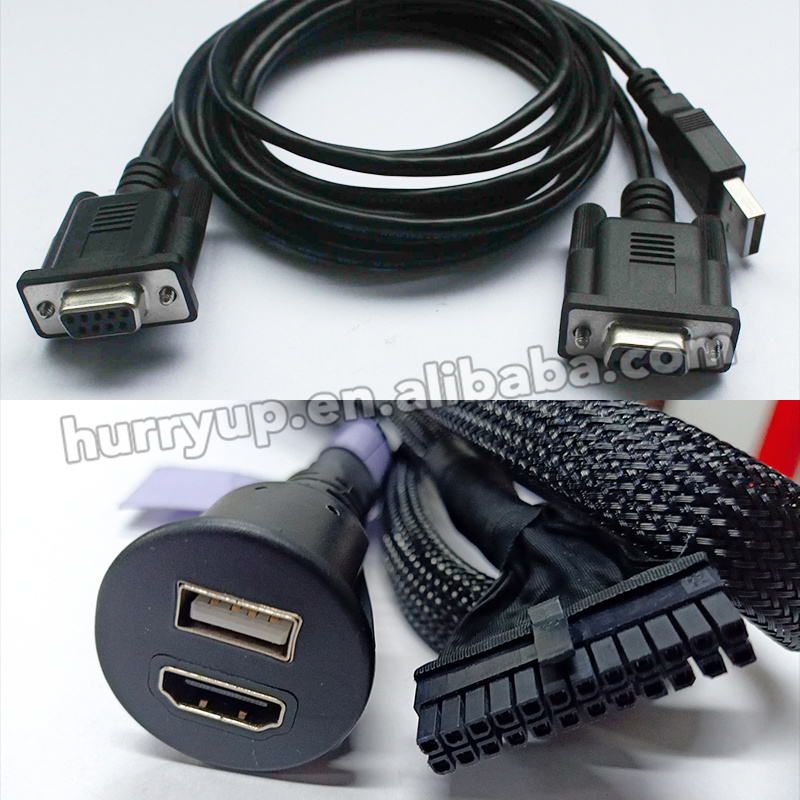 Customize DB9 VGA DVI DP Cable PC Computer Monitor Extension Converter Wire USB 3.5mm Audio Video Cable