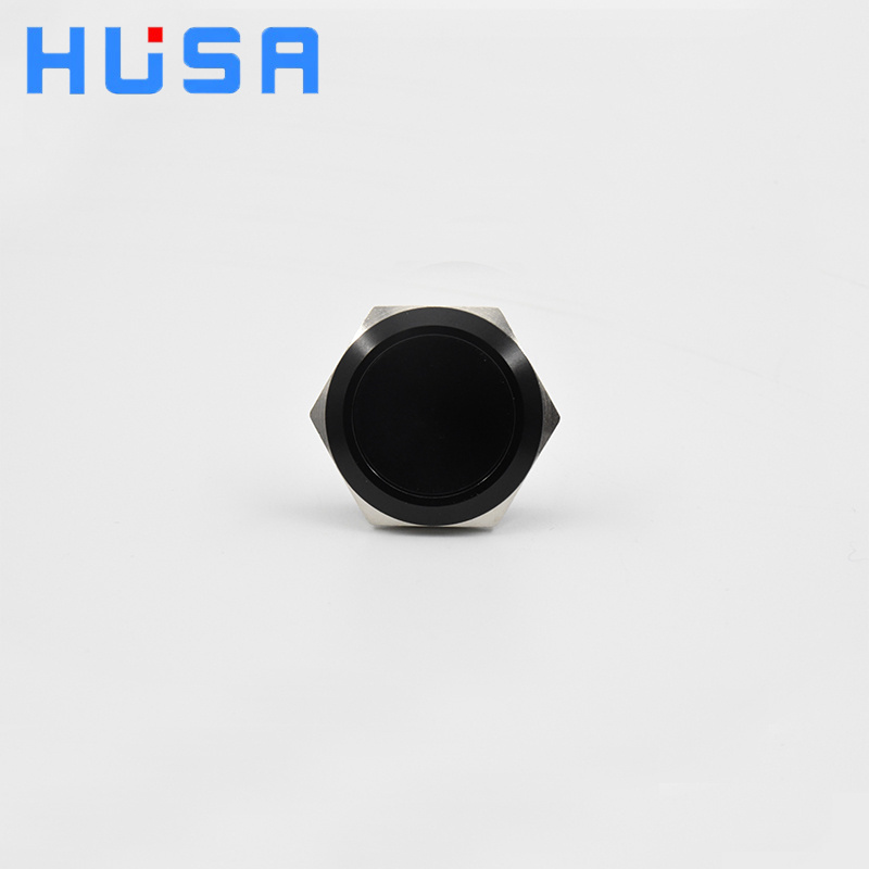 HUSA 22mm Ultrathin Metal 12v 24v 110v 220v Short Touch Tact Switch Momentary Reset Waterproof 1NO 2Pin Push Button Switch