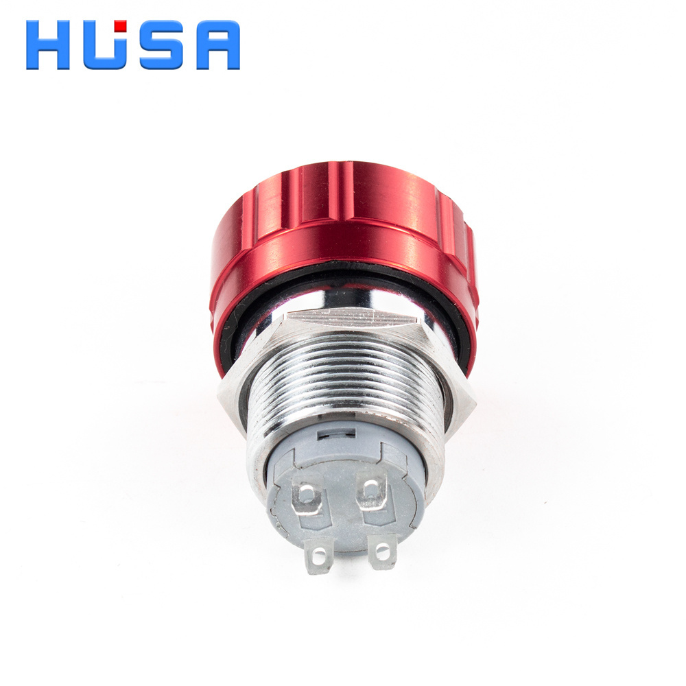 16/19/22mm Ultra Short Style IP65 waterproof Metal  Mushroom head emergency stop push button switch f Rotary reset NO NC