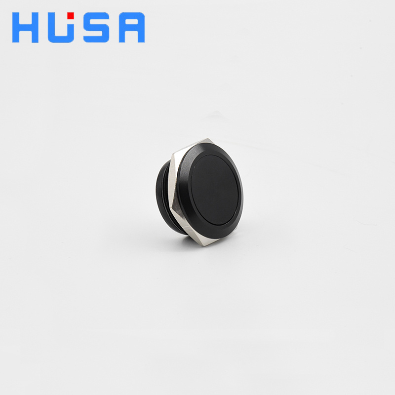 HUSA 22mm Ultrathin Metal 12v 24v 110v 220v Short Touch Tact Switch Momentary Reset Waterproof 1NO 2Pin Push Button Switch