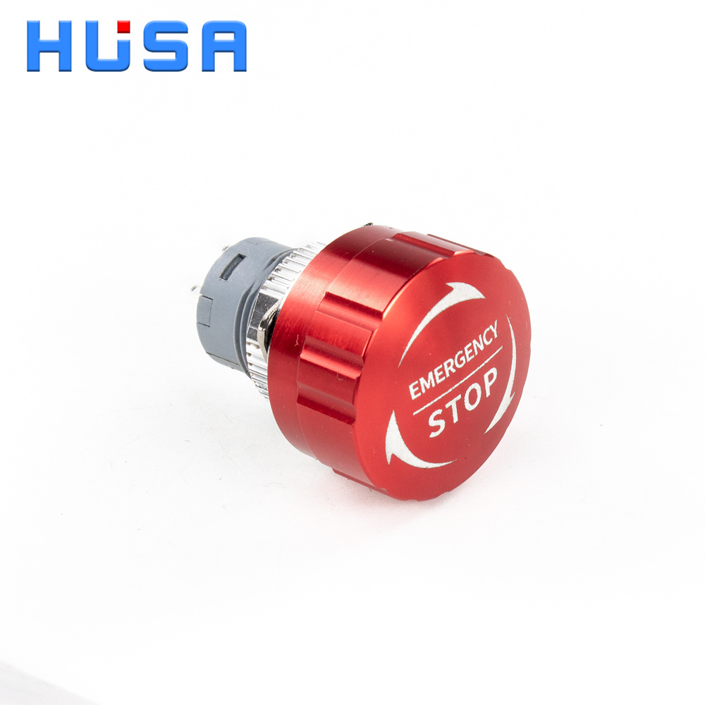 16/19/22mm Ultra Short Style IP65 waterproof Metal  Mushroom head emergency stop push button switch f Rotary reset NO NC