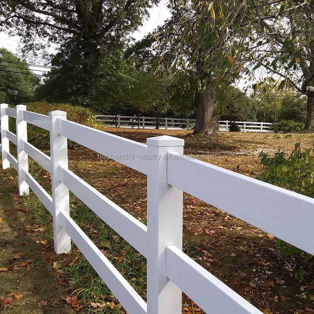 Horse PVC fence with 3 heavy rail/4 rail /5 rail for horse racecourse race track