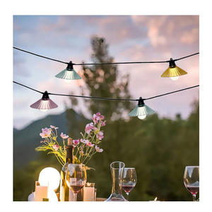 Outdoor Camping Solar Lights String Bulbs Colorful Lights Canopy Tent Led Christmas Lights Atmosphere Decoration Waterproof Hang