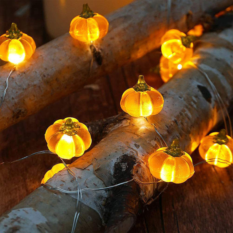 Battery Box And Remote Control 8 Functions Indoor Outdoor Decoration Pumpkin Shaped Copper Wire String Light