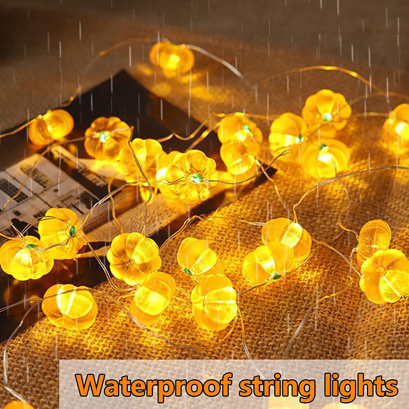 Battery Box And Remote Control 8 Functions Indoor Outdoor Decoration Pumpkin Shaped Copper Wire String Light