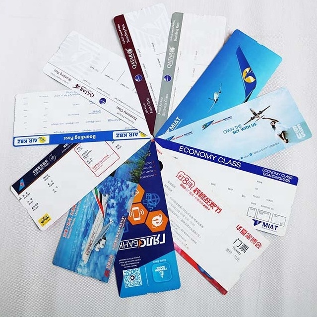 Custom Heat-Sensitive Label Stickers , Adhesive Label Paper , Flights Tickets Airline Boarding Pass