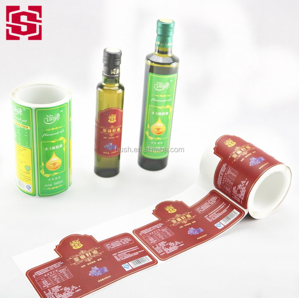 Factory Price Edible Cooking Oil Bottle Label Stickers Blank Label Sticker For Transparent Bottle