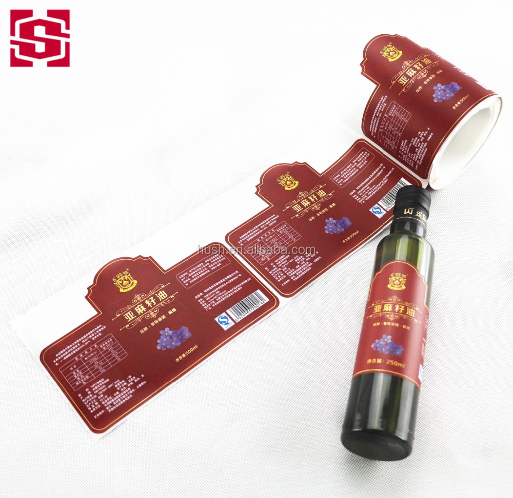 Factory Price Edible Cooking Oil Bottle Label Stickers Blank Label Sticker For Transparent Bottle